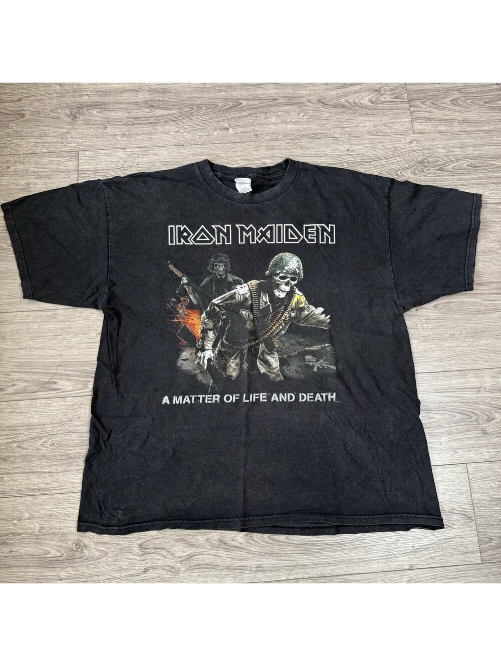 Iron Maiden 2006 Shirt Mens 2XL ‘A Matter Of Life And Death’ Short Sleeve Shirt